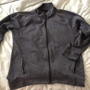 Zip up gray cotton blend jacket